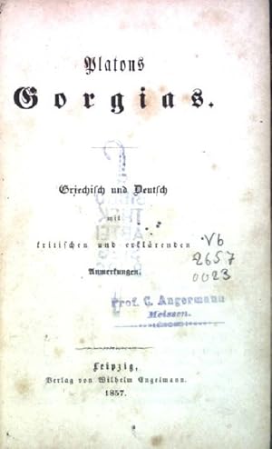 Bild des Verkufers fr Platons Gorgias Platons Werke 21. Theil zum Verkauf von books4less (Versandantiquariat Petra Gros GmbH & Co. KG)