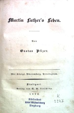 Seller image for Martin Luthers Leben for sale by books4less (Versandantiquariat Petra Gros GmbH & Co. KG)