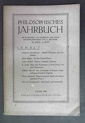 Bild des Verkufers fr Michael Wittmann zum Gedchtnis. Philosophisches Jahrbuch 59. Band, 4. Heft. zum Verkauf von books4less (Versandantiquariat Petra Gros GmbH & Co. KG)