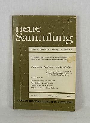 Image du vendeur pour Neue Sammlung - Gttinger Zeitschrift fr Erziehung und Gesellschaft, Juli/August 1974 (Heft 4 des 14. Jahrgangs): "Pdagogische Institutionen und Sozialisation" - Dokumentation einer Arbeitstagung der Deutschen Gesellschaft fr Erziehungswissenschaft (Salzburg, April 1974). mis en vente par Versandantiquariat Waffel-Schrder