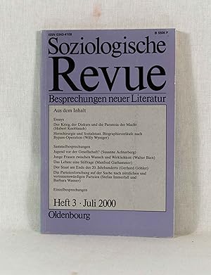 Bild des Verkufers fr Soziologische Revue - Besprechungen neuer Literatur, Juli 2000 (Heft 3 des 23. Jahrgangs). zum Verkauf von Versandantiquariat Waffel-Schrder