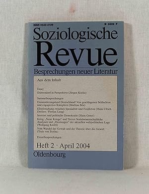 Bild des Verkufers fr Soziologische Revue - Besprechungen neuer Literatur, April 2004 (Heft 2, Jahrgang 27). zum Verkauf von Versandantiquariat Waffel-Schrder