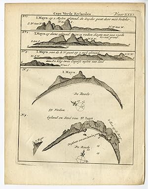 Imagen del vendedor de CAPE VERDE ISLANDS-CABO-MAIO-SANTIAGO Jan LAMSVELT after DAMPIER, 1771 a la venta por Pictura Prints, Art & Books