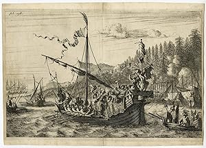 Stepan Razin throws a Persian princess into Volga River Johannes KIP after STRUYS, 1676
