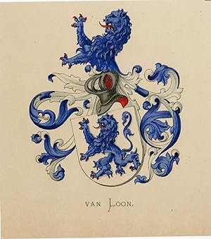 Antique Print-METELERKAMP VAN LOON-COAT OF ARMS-FAMILY CREST-WENNING after VORSTERMAN-1885