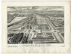 12 Antique Prints-CHATEAU-PARK-GARDEN-CHANTILLY-ARCHITECTURE-PERELLE after own design-c.1670