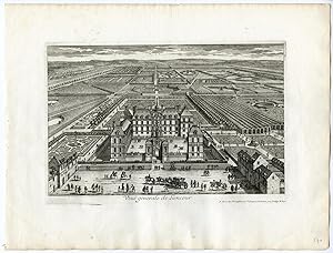 Antique Print-CHATEAU-PARK-GARDEN-LIENCOURT-ARCHITECTURE-PERELLE after own design-c.1670