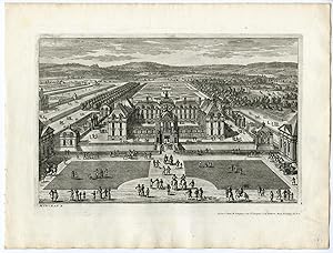 Antique Print-CHATEAU-PARK-MONCEAUX-ARCHITECTURE-GARDEN-PERELLE after own design-c.1670