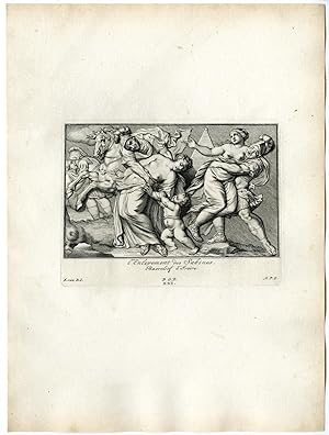 Seller image for Antique Print-RAPE OF SABINE WOMEN-MYTHOLOGY-PL.XXI-POOL after BOSSUIT-1727 for sale by Pictura Prints, Art & Books