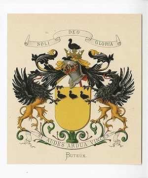 Antique Print-BUTEUX-COAT OF ARMS-FAMILY CREST-WENNING after VORSTERMAN-1885