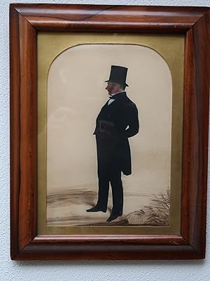 19th. c. drawing-gentleman-silhouette-Henry Albert Frith ? 1849