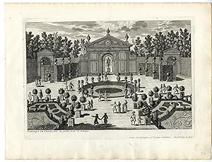 Antique Print-PORTICO-TRELLIS-GARDEN-MONTIGNY-ARCHITECTURE-PERELLE after own design-c.1670