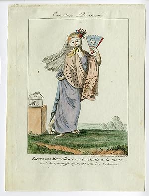 Antique Master Print-CARICATURE-CAT-FASHION-Martinet-Anonymous-c. 1795