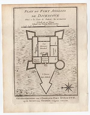 AFRICA-GUINEE-ENGLISH FORTRESS-DICKSCOVE 'Plan du fort Anglois de Dickscove.' Jacobus SCHLEY afte...