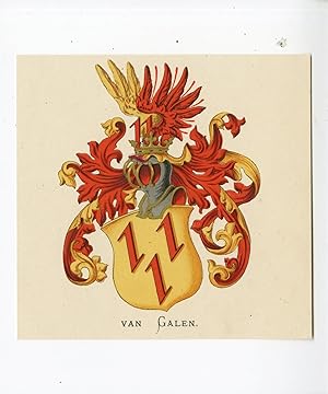 Antique Print-VAN GALEN-COAT OF ARMS-FAMILY CREST-WENNING after VORSTERMAN-1885