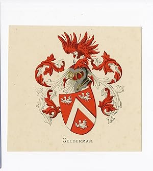 Antique Print-GELDERMAN-COAT OF ARMS-FAMILY CREST-WENNING after VORSTERMAN-1885