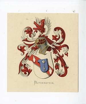 Antique Print-BLYDENSTEIN-COAT OF ARMS-FAMILY CREST-WENNING after VORSTERMAN-1885
