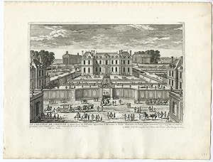 3 Antique Prints-CASTLE-CHATEAU-CHAVILLE-ARCHITECTURE-GARDEN-PERELLE after own design-c.1670