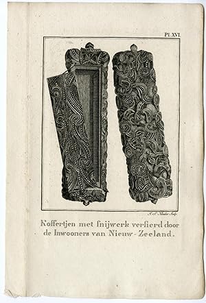 Pl. XVI-New Zealand-Maori carving-coffin-art J.S. KLAUBER after COOK, 1795