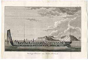 Pl. XVII-New Zealand-War boat-canoe-Maori J.S. KLAUBER after COOK, 1795