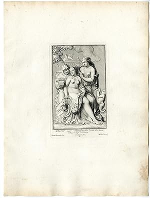 Antique Print-DAVID OBSERVES BATHSHEBA BATHING-PL.X-POOL after BOSSUIT-1727