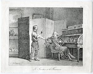 Antique Print-COBBLER-FINANCE-INVESTOR-BANKER-VERNET after ENGELMANN-c.1820
