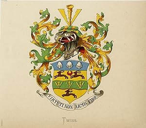 Antique Print-TWISS-COAT OF ARMS-FAMILY CREST-WENNING after VORSTERMAN-1885