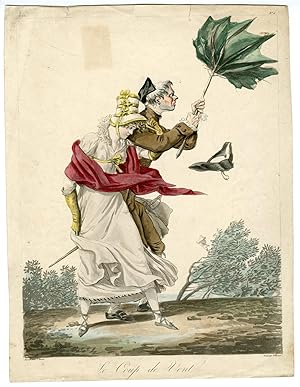 Antique Master Print-LE COUP DE VENT-WIND STRUCK-Debucourt after Vernet-1816