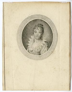 Antique Drawing-PORTRAIT-YOUNG LADY-Mertens-c.1800