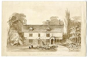 Antique Drawing-FARM HOUSE-ARCHITECTURE-HIPTON-Gahum-1840