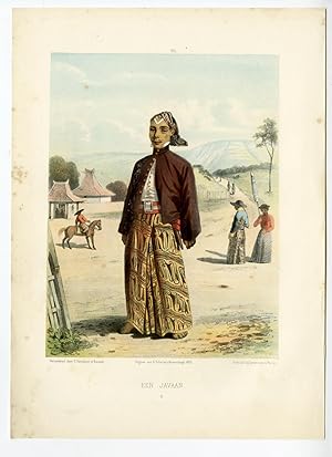 Antique Print-MAN-JAVA-INDONESIA-COSTUME-HARDOUIN after own design published by H.M. LANGE-1855