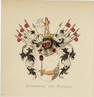 Antique Print-SIEUWERTSZ VAN REESEMA-COAT OF ARMS-FAMILY CREST-WENNING after VORSTERMAN-1885