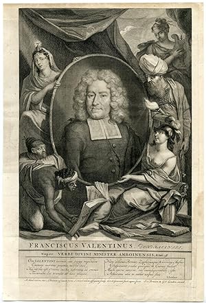 Antique Print-PORTRAIT OF FRANCOIS VALENTIJN-HOUBRAKEN-GOUWEN after BOONEN-1724