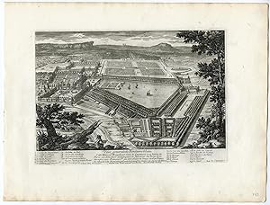 11 Antique Prints-FONTAINEBLEAU-CHATEAU-CASTLE-ARCHITECTURE-GARDEN-PERELLE after own design-1670