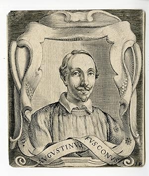 Antique Print-AUGUSTINUS FUSCONUS-PORTRAIT-MONOGRAM I.P. after unknown artist-c.1650