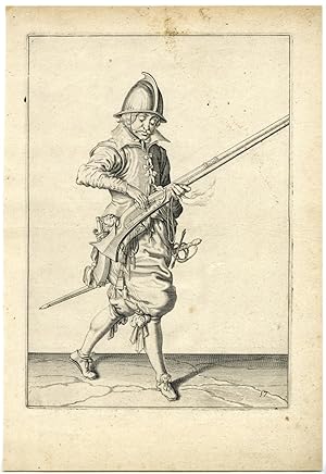 Antique Print-MILITARY-HARQUEBUS-CALIVER-FIRELOCK-PL.17-DE GHEYN after own design-1608