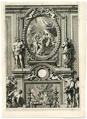 Antique Print-MANTLE CHIMNEY PIECE-ITALIAN STYLE-ROCOCO-LEPAUTRE after own design-1663