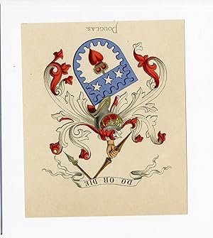Antique Print-DOUGLAS-COAT OF ARMS-FAMILY CREST-WENNING after VORSTERMAN-1885