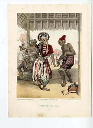 Antique Print-TOPENG BABAKAN-DANCE-JAVA-INDONESIA-COSTUME-HARDOUIN after own design published by ...