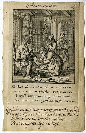 Antique Print-PROFESSION-CHIRURGYN-SURGEON-Luiken-Clara-1720