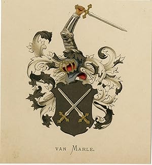 Antique Print-METELERKAMP VAN MARLE-COAT OF ARMS-FAMILY CREST-WENNING after VORSTERMAN-1885