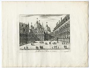Antique Print-SAINT MARC SQUARE-VENICE-ARCHITECTURE-PERELLE after own design-c.1670