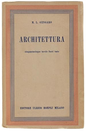 Imagen del vendedor de ARCHITETTURA.: a la venta por Bergoglio Libri d'Epoca