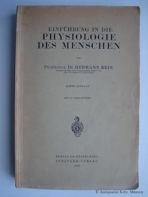 Bild des Verkufers fr Einfhrung in die Physiologie des Menschen. 8. Auflage. zum Verkauf von Antiquariat Hans-Jrgen Ketz