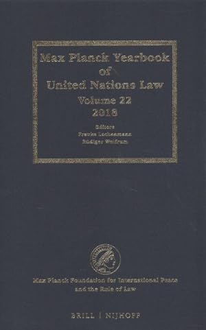 Image du vendeur pour Max Planck Yearbook of United Nations Law 2018 mis en vente par GreatBookPrices