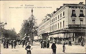 Imagen del vendedor de Ansichtskarte / Postkarte Toulouse Haute Garonne, Avenue Lafayette, Caf Albrighi et Thtre des Varits a la venta por akpool GmbH