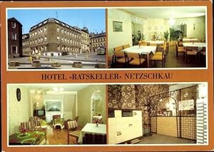Bild des Verkufers fr Ansichtskarte / Postkarte Netzschkau im Vogtland, Hotel Ratskeller, Innenansicht, Fernseher zum Verkauf von akpool GmbH