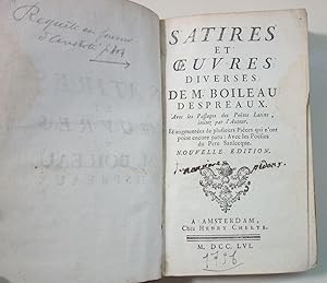 Satires et oeuvres diverses avec les passages des Poètes Latins imitez par l'auteur et augmentées...
