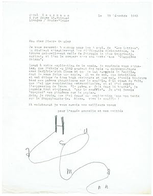 Imagen del vendedor de Ms. Brief (Durchschlag) mit stilisierter eigenh. Unterschrift auf Schlangenlinien ("Hausmann"). a la venta por Kotte Autographs GmbH