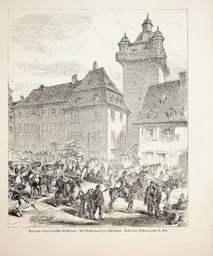 SÉLESTAT, Tour de l'Horloge, France, vue ca. 1872 (Schlettstadt, Elsass)